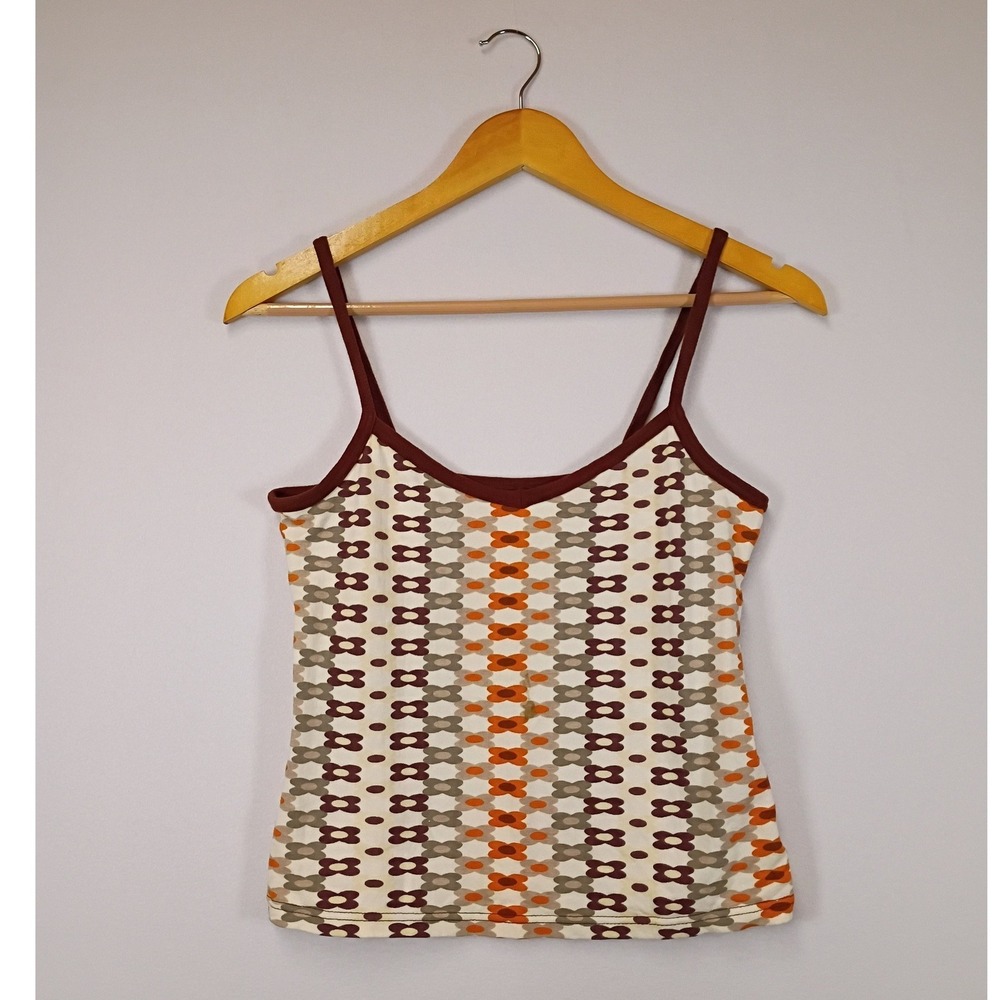 Retro 70s Style Secret Possessions Women Size 12-14 Multi Geometric Floral Cami
